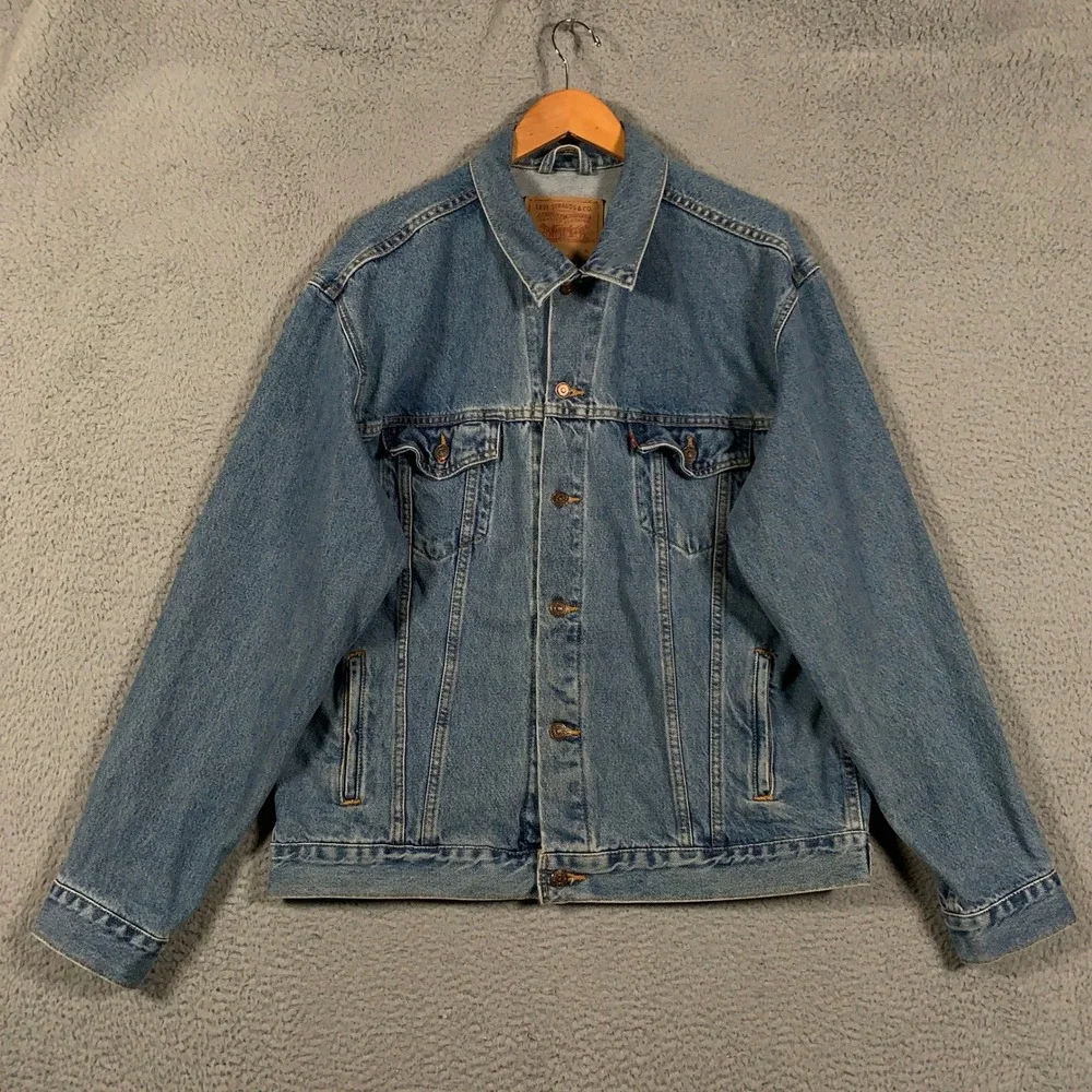 Vintage Levi's Relaxed Trucker Jacket Mens XL Blue Denim USA 80s 90s 70507-0389